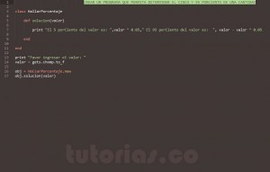 programacion en ruby: hallar porcentaje