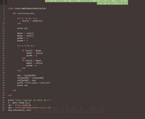 programacion en ruby: intercambio datos mayor menor