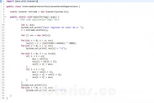 programacion en java: intercambiar vector posiciones pares e impares