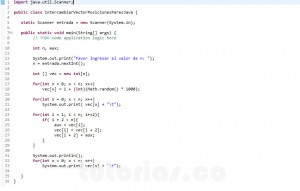 programacion en java: intercambiar vector posiciones pares