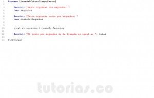 programacion en pseint: llamada por cobrar tiempo exacto