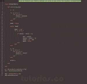 programacion en ruby: ordenar matriz poir columnas ascendentemente