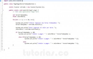 programacion en java: pago segun horas trabajadas