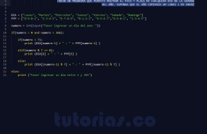 programacion en python: mostrar pico y placa de un dia