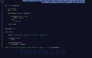 programacion en python: suma de numeros primos