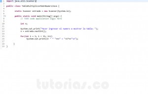 programacion en java: tablas de multiplicar