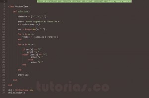 programacion en ruby: vector clave