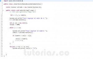 programacion en java: vector datos descendentes