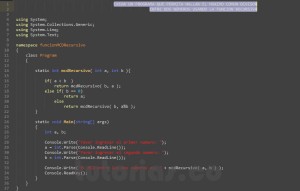 programacion en c#: maximo comun divisor recursivo
