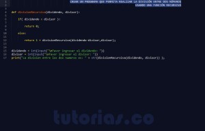 programacion en python: division recursiva