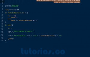 programacion en c++: factorial recursivo