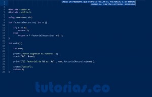 programacion en c: factorial recursivo