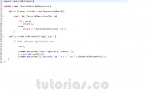 programacion en java: factorial recursivo