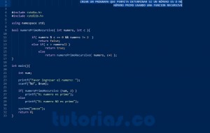 programacion en turbo C: numero primo recursivo