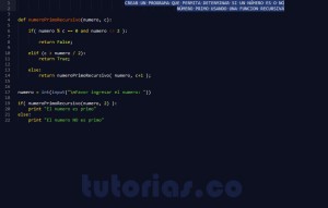 programacion en python: numero primo recursivo