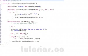 programacion en java: recorrido recursivo ascendente vector