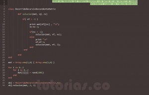 programacion en ruby: recorrido recursivo descendente matriz