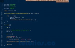 programacion en C++: recorrido recursivo descendente vector