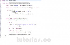 programacion en java: recorrido recursivo descendente vector