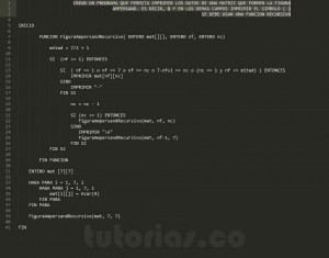 programacion en pseudocodigo: figura ampersand recursivo