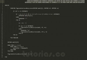 programacion en pseudocodigo: figura asterisco recursivo