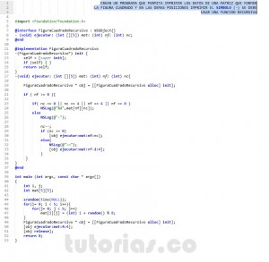 programacion en Objective C: figura cuadrado recursivo