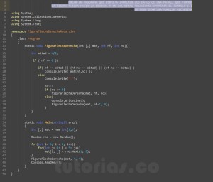 programacion en c#: figura flecha hacia la derecha recursivo