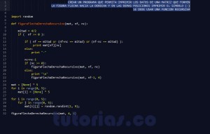 programacion en python: figura flecha hacia la derecha recursivo