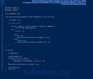 programacion en turbo C: figura flecha izquierda recursivo