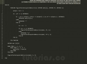 programacion en pseudocodigo: figura flecha izquierda recursivo