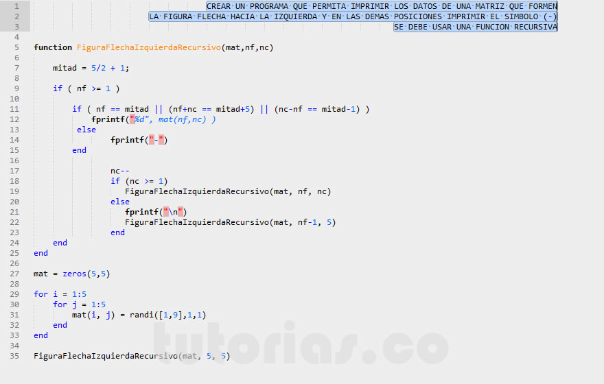 recursividad – matLab (figura flecha izquierda recursivo)