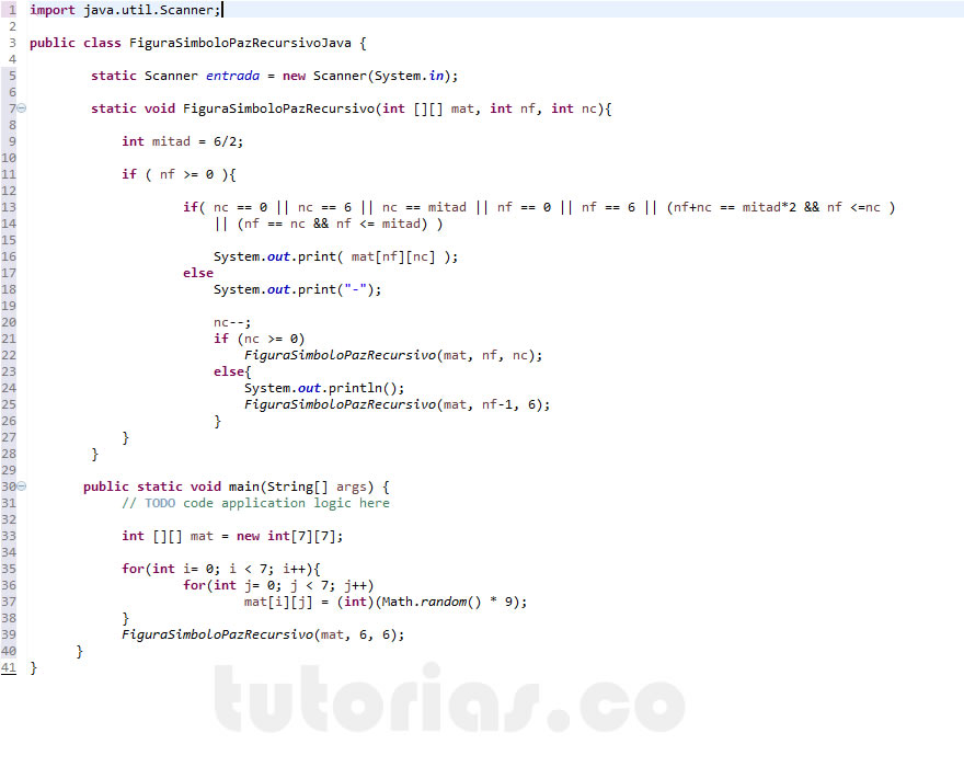recursividad – java (figura simbolo de paz recursivo)