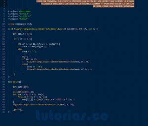 programacion en c++: figura triangulo isosceles derecho recursivo