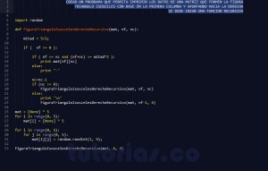programacion en python: figura triangulo isosceles derecho recursivo