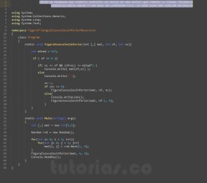 programacion en c#: figura triangulo isosceles inferior recursivo