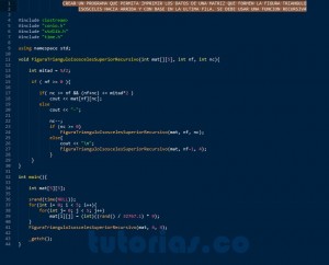 programacion en c++: figura triangulo isosceles superior recursivo