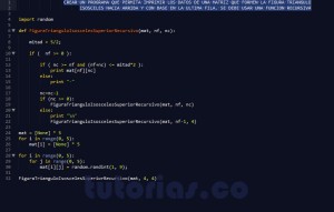 programacion en python: figura triangulo isosceles superior recursivo