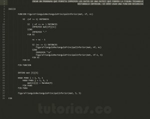 programacion en pseudocodigo: figura triangulo rectangulo principal inferior