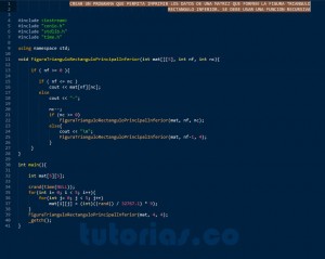 programacion en c++: figura triangulo rectangulo principal inferior