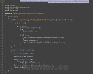 programacion en c#: figura triangulo rectangulo principal inferior