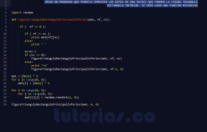 programacion en python: figura triangulo rectangulo principal inferior