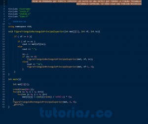programacion en c++: figura triangulo rectangulo principal superior