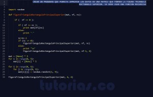 programacion en python: figura triangulo rectangulo principal superior