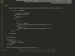 programacion en pseudocodigo: figura triangulo rectangulo secundario inferior recursivo
