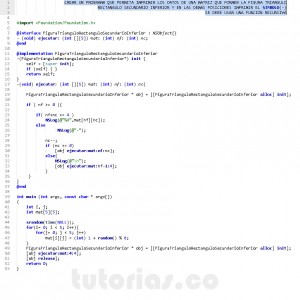 programacion en Objective C: figura triangulo rectangulo secundario inferior recursivo