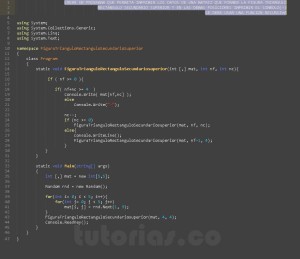 programacion en c#: figura triangulo rectangulo secundario superior recursivo