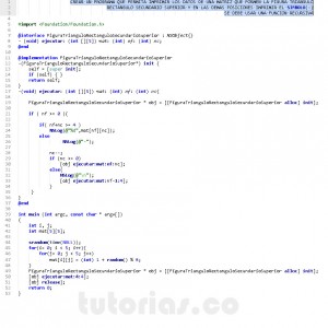 programacion en Objective C: figura triangulo rectangulo secundario superior recursivo