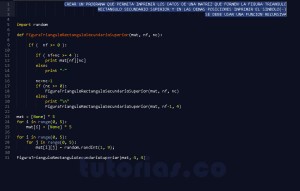 programacion en python: figura triangulo rectangulo secundario superior recursivo