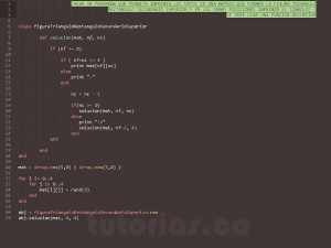 programacion en ruby: figura triangulo rectangulo secundario superior recursivo