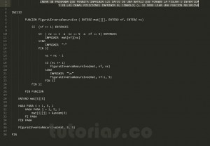 programacion en pseudocodigo: figura u invertida recursivo